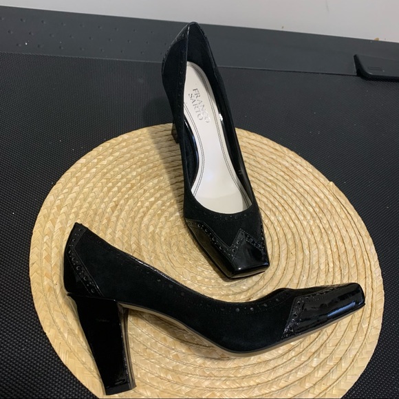 Franco Sarto Leather Oxford  Square Toe Classy 3.5” Heel Pump - Picture 13 of 16